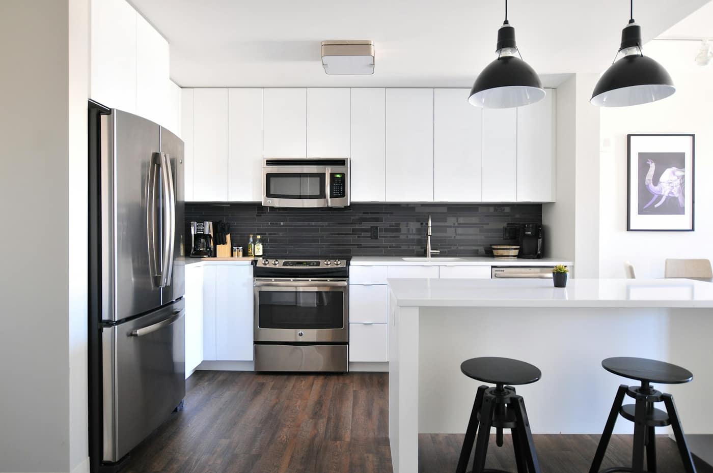A refrigerator in a home kitchen