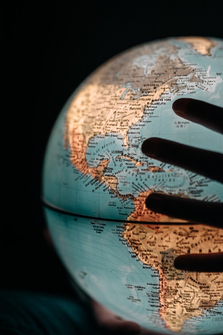 A desktop globe representing international business