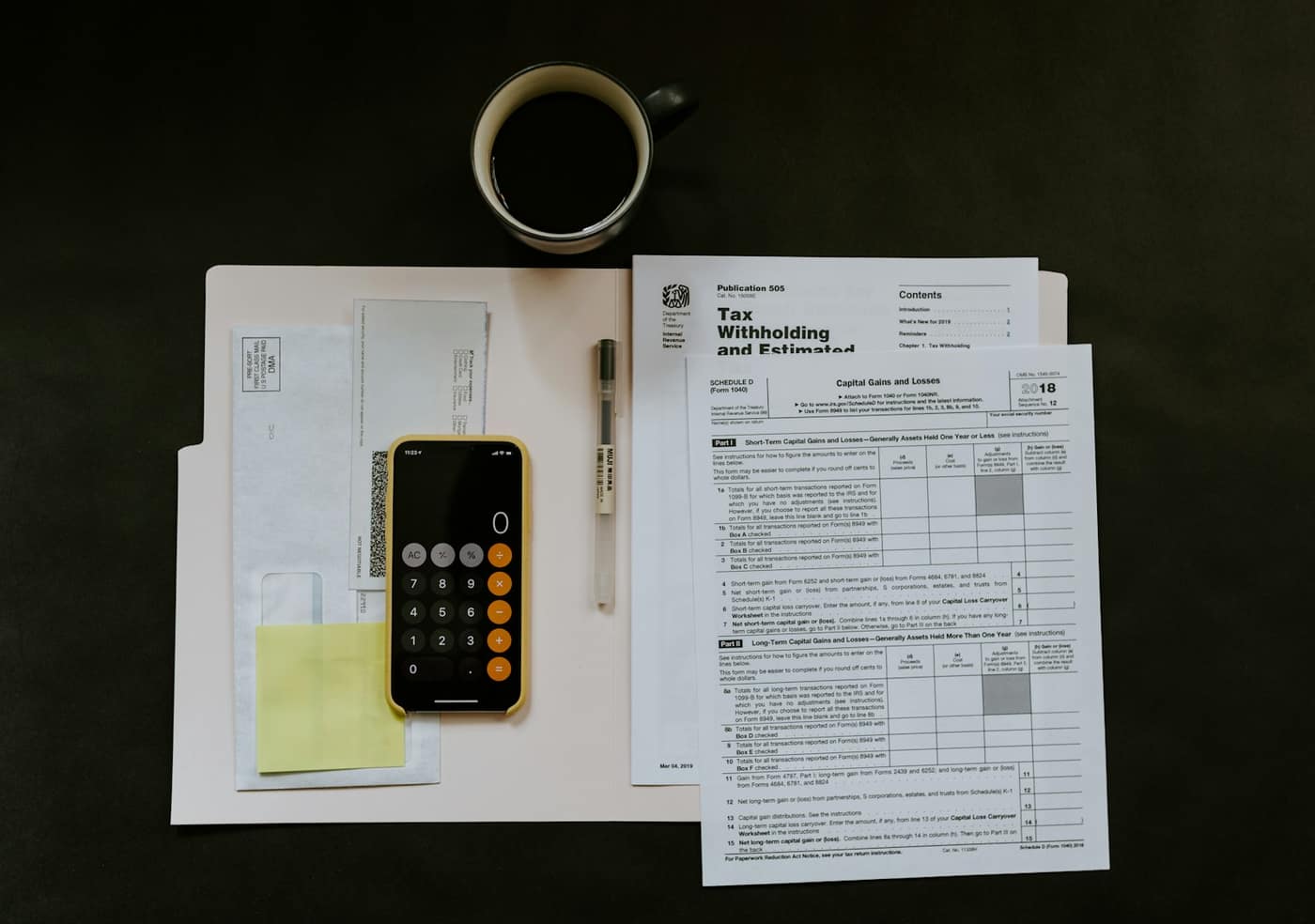 Financial documents and reports on a desk