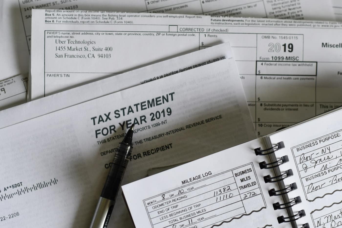 Preparing an invoice with pen and paper