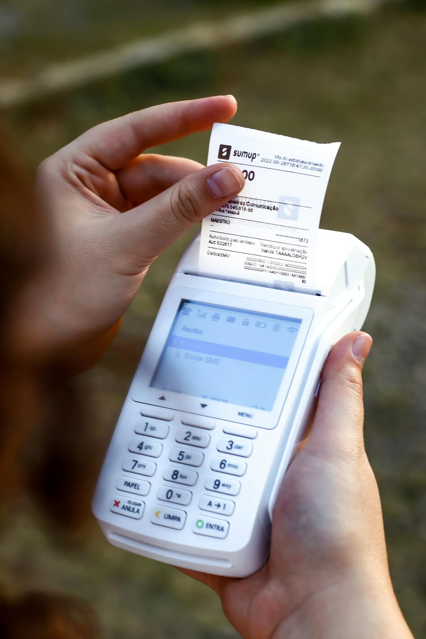 Checking a discounted total on a receipt
