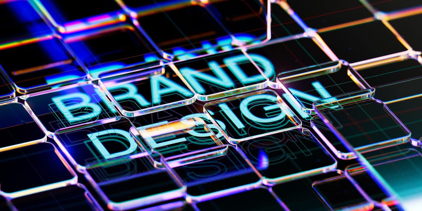 A screen showing brand design work