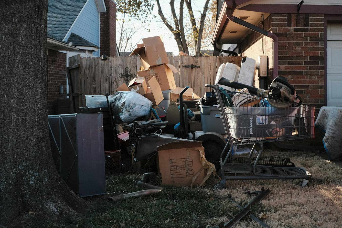 A pile of household junk ready for removal