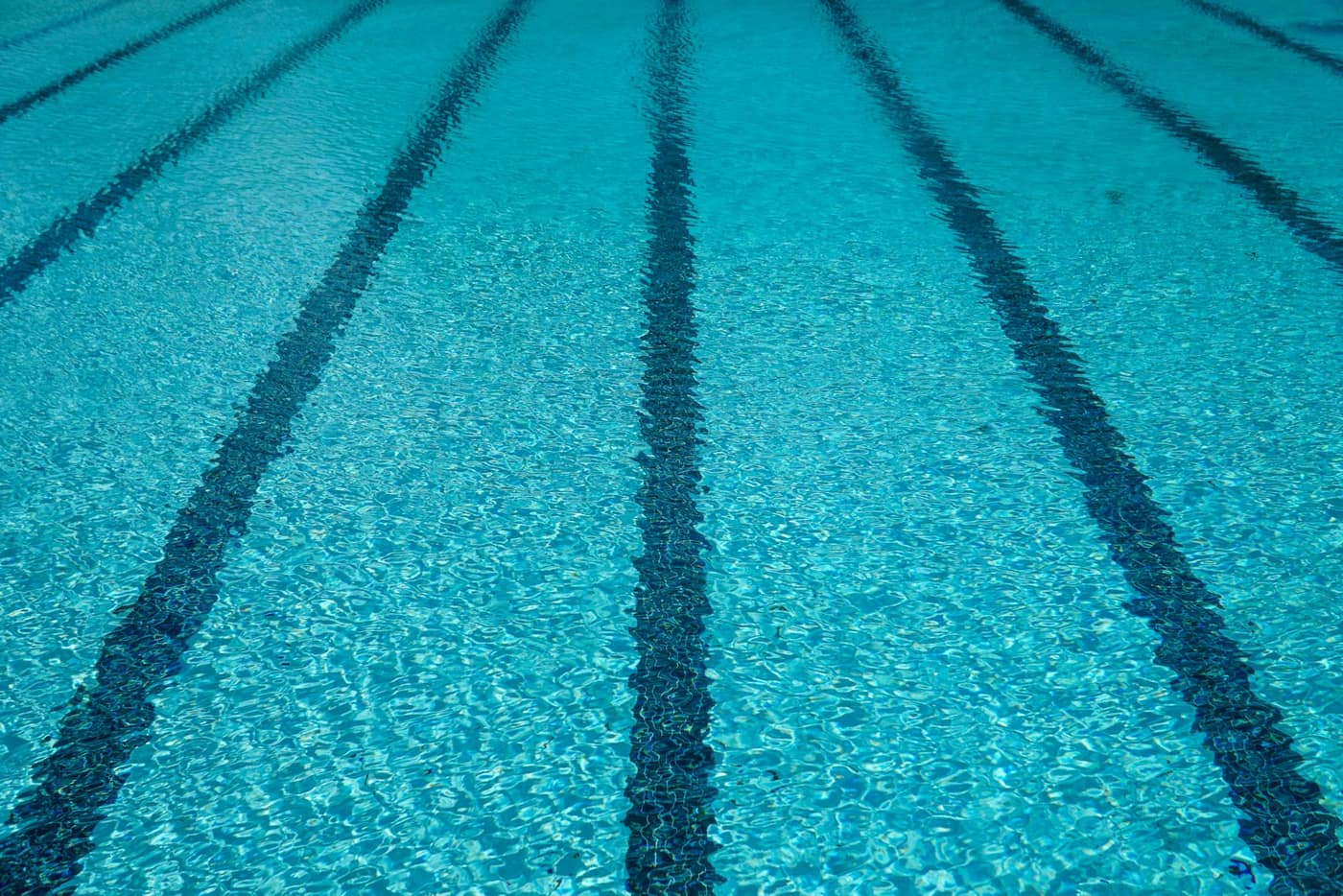 Clear, treated swimming pool water