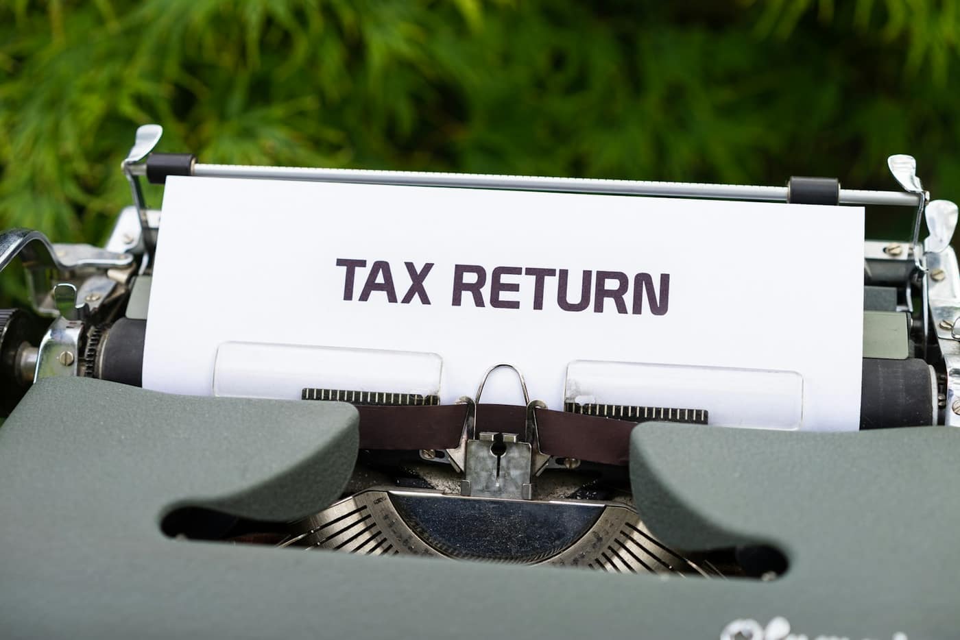 A tax return document close-up