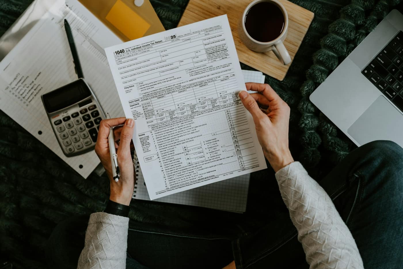 US tax forms and paperwork on a desk